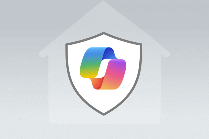 Sköld med Microsoft Copilot-logotyp – symbol för AI och smarta verktyg i Microsoft 365.